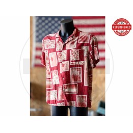 Camicia hawaiana palme rosse L USATO