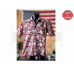 Camicia hawaiana floreale rossa L USATO