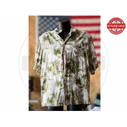 Camicia hawaiana palme beige verdi 2XL USATO