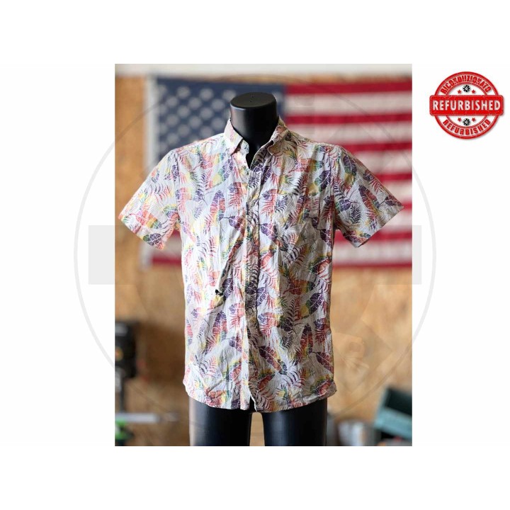 Camicia hawaiana foglie multicolor S USATO