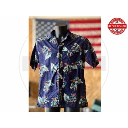 Camicia hawaiana floreale blu M USATO