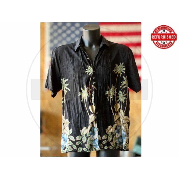 Camicia hawaiana palme nera XL USATO