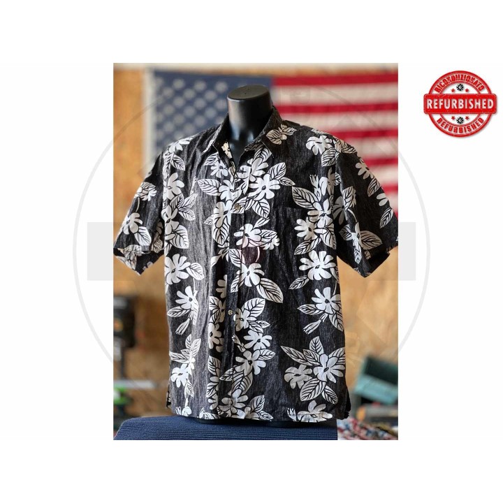 Camicia hawaiana floreale nera 2XL USATO