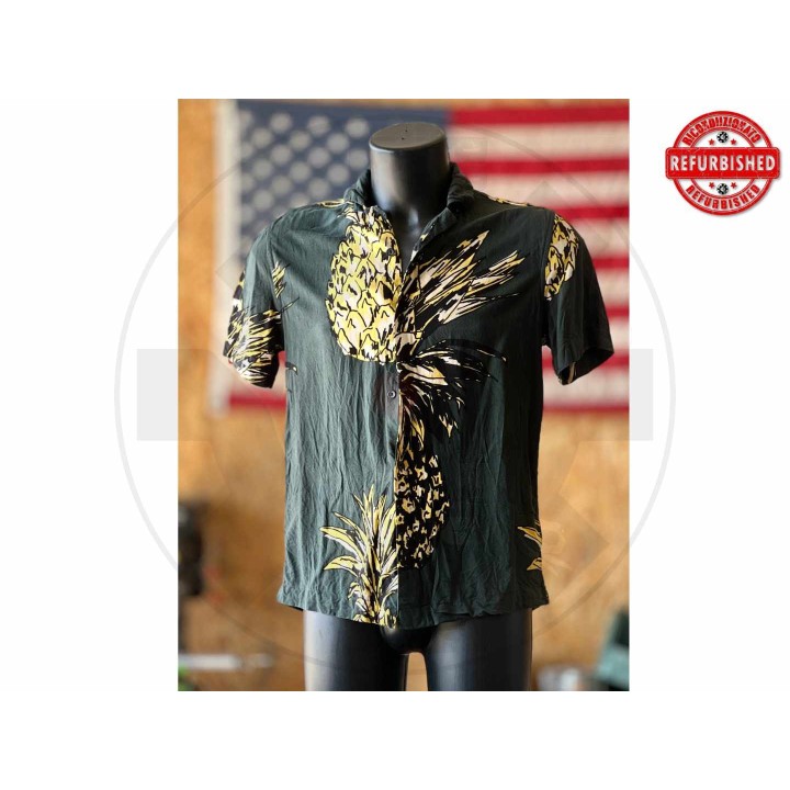 Camicia hawaiana ananas verde S USATO