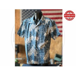 Camicia hawaiana ananas blu XL USATO