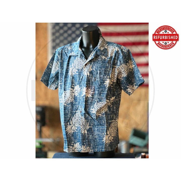 Camicia hawaiana ananas blu XL USATO