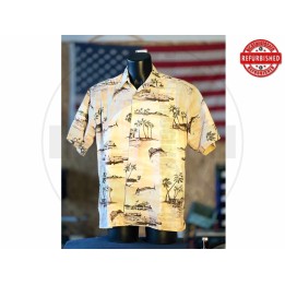 Camicia hawaiana Pierre Cardin beige tropicale L USATO