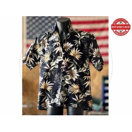 Camicia hawaiana foliage nera L USATO