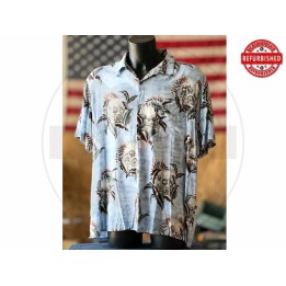Camicia hawaiana tropicale azzurra XXL USATO