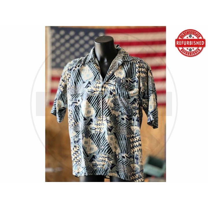 Camicia hawaiana geometrica blu XL USATO