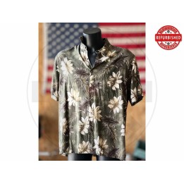 Camicia hawaiana foliage verde XL USATO