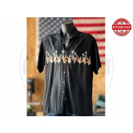 Camicia hawaiana ananas nera L USATO