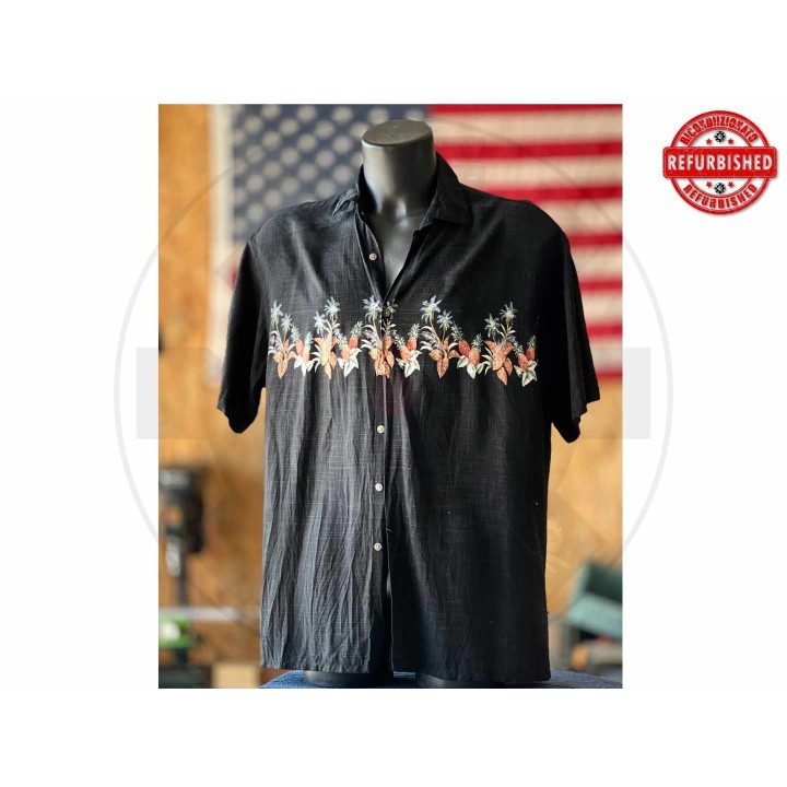 Camicia hawaiana ananas nera L USATO
