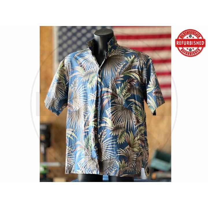 Camicia hawaiana foliage blu XL USATO