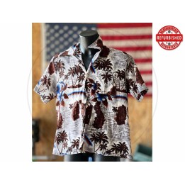 Camicia hawaiana palme e fiori L USATO