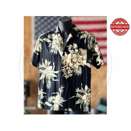 Camicia hawaiana floreale nera L USATO