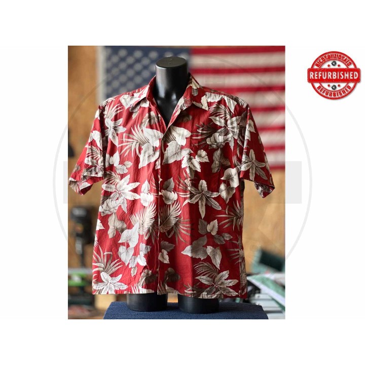Camicia hawaiana foglie rosse XL USATO