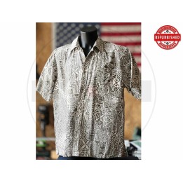 Camicia hawaiana tribale beige 2XL USATO