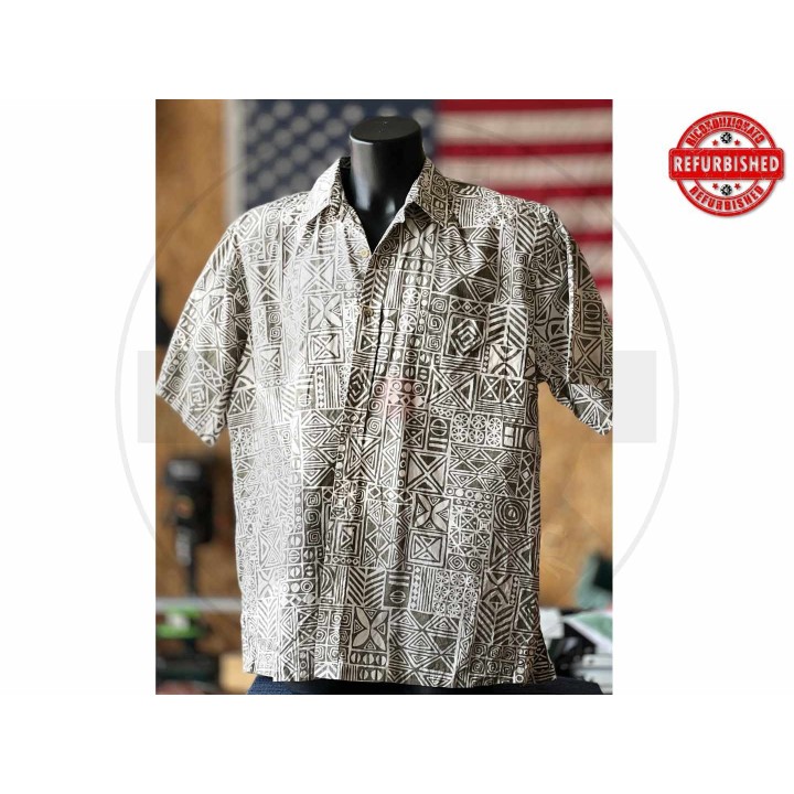 Camicia hawaiana tribale beige 2XL USATO
