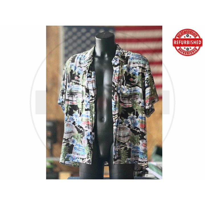 Camicia hawaiana auto americane e hibiscus L USATO