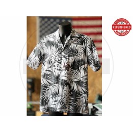 Camicia hawaiana foglie bianche e nere L USATO
