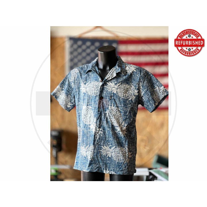 Camicia hawaiana ananas blu M USATO
