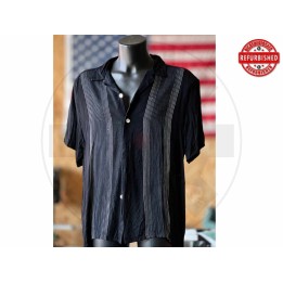 Camicia nera bowling righe verticali XXL USATO