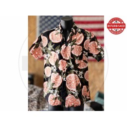 Camicia hawaiana Waikiki nera L USATO