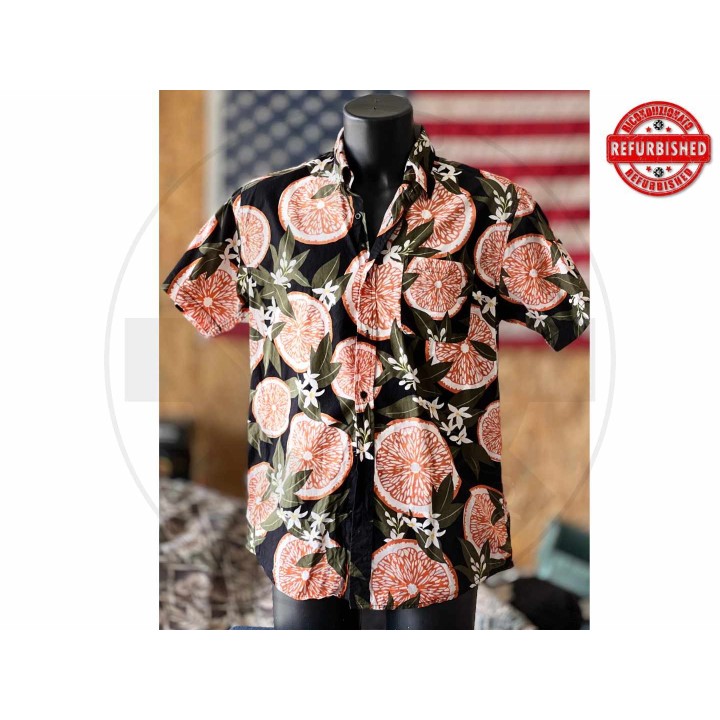 Camicia hawaiana Waikiki nera L USATO