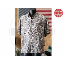Camicia hawaiana seta beige blu XL USATO