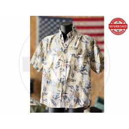Camicia hawaiana beige fiori L USATO