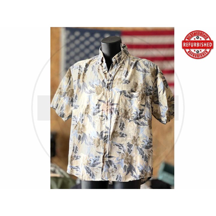 Camicia hawaiana beige fiori L USATO