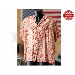 Camicia hawaiana foglie arancio beige XL USATO