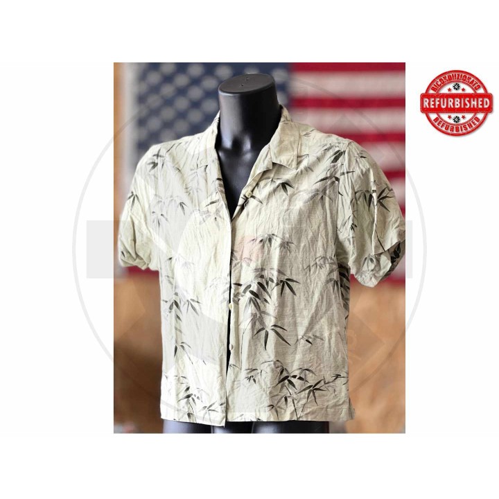 Camicia hawaiana verde bamboo L USATO