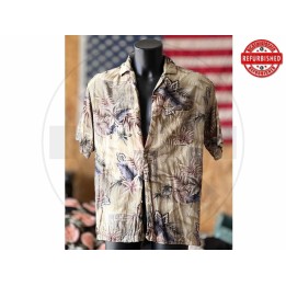 Camicia hawaiana beige tropicale L USATO
