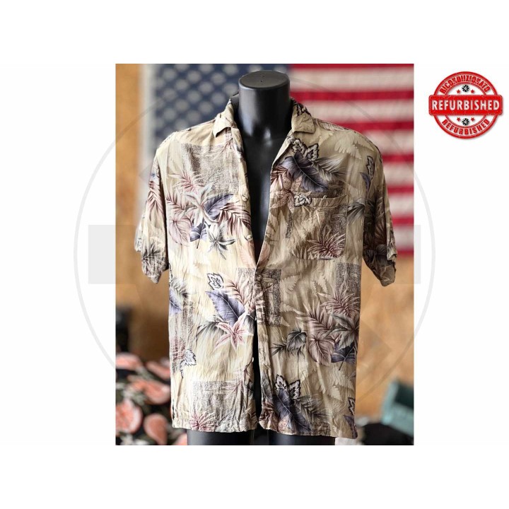Camicia hawaiana beige tropicale L USATO
