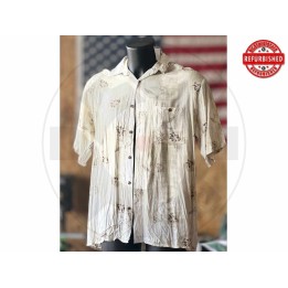 Camicia hawaiana beige floreale L USATO