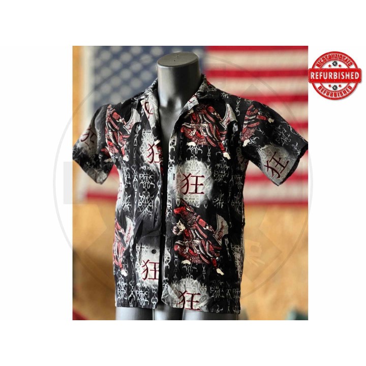 Camicia hawaiana samurai nera XS USATO