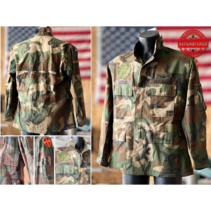 Giacca U.S. Army Aircrew Woodland Medium Short patchata USATO