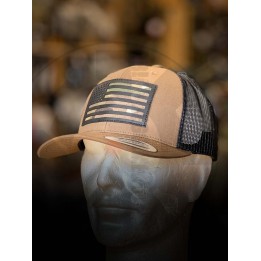 Baseball cap USA FLAG Trucker Coyote/Black